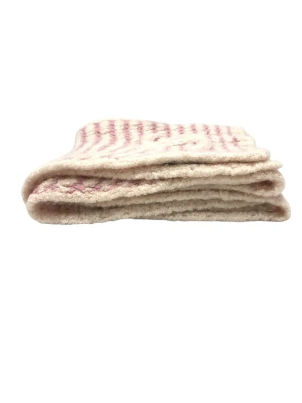 Chanel Scarf CC Logo Braided Cashmere White